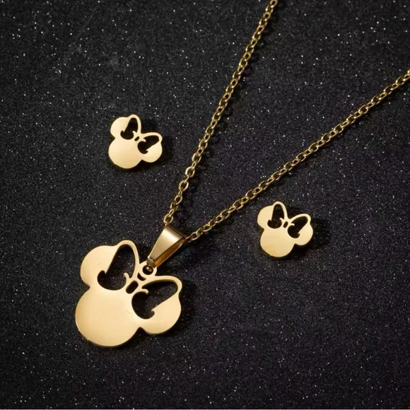 Gold Minnie Mouse Jewelry Set - Picture 1 of 1